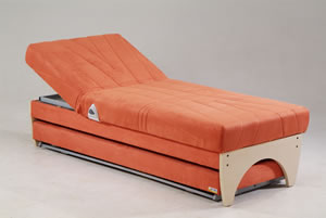 Double Sofa Bed Globe Orange